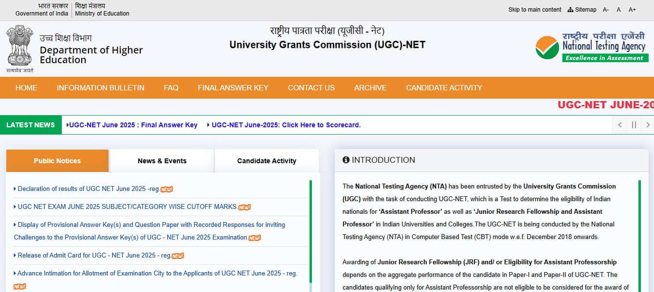 UGC NET June 2025 Results declared at ugcnet.nta.ac.in; direct link here UGC NET June 2025 Results declared at ugcnet.nta.ac.in; direct link here
