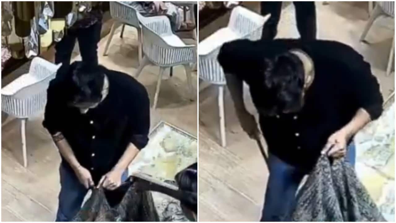 Man slices Rs 32,000 bridal lehenga in shop after fiancee’s dispute with owner in Maharashtra. Video Man slices Rs 32,000 bridal lehenga in shop after fiancee’s dispute with owner in Maharashtra. Video