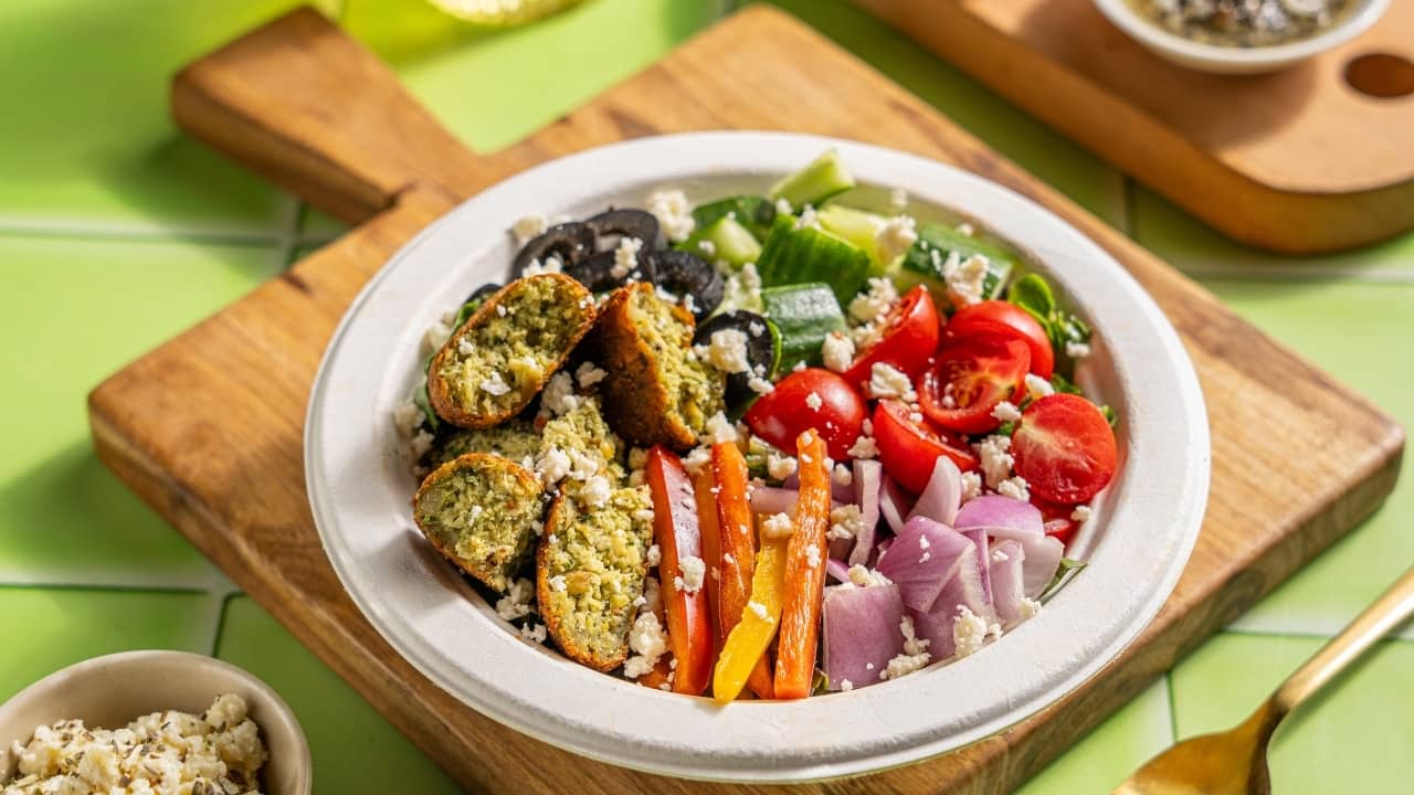 Nutrient-rich salads: Greek Falafal salad
