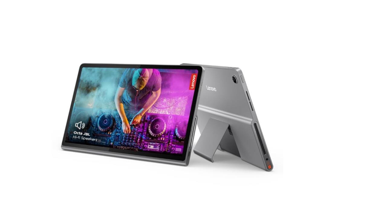 Lenovo Tab Plus 11.5-inch 2K 90 Hz display, 8 GB RAM, Helio G99 SoC, eight JBL Hi-Fi speakers, built‑in kickstand. 