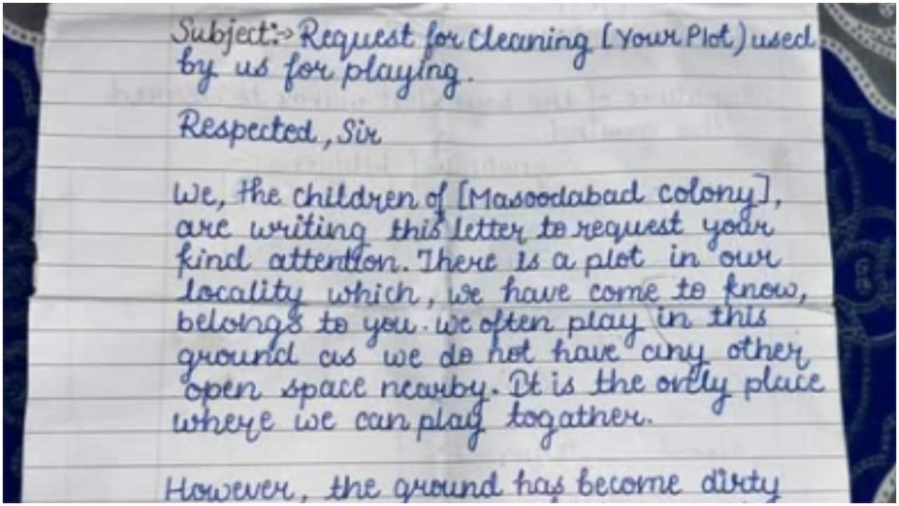 Children’s ‘cutest application’ to Congress MP over dirty playground wins hearts on Instagram Children’s ‘cutest application’ to Congress MP over dirty playground wins hearts on Instagram