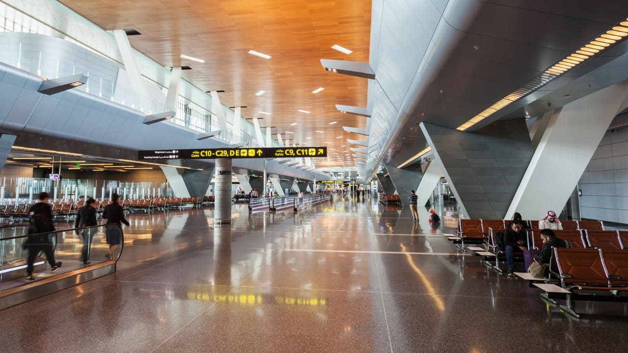 3. Hamad International Airport, Doha, Qatar With a reader score of 92.34, Hamad International is celebrated for its sleek architecture and art installations, offering travellers an oasis of calm in the heart of the Middle East. Its luxury lounges and fine dining are highlights of the airport experience. (Image: Canva)