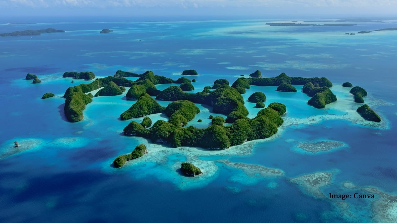 5. The Rock Islands Southern Lagoon, Palau A UNESCO World Heritage site, this maze of limestone islets and hidden coves in Micronesia boasts extraordinary biodiversity. Home to Jellyfish Lake and vibrant coral gardens, it is a haven for divers and conservationists alike. (Image: Canva)