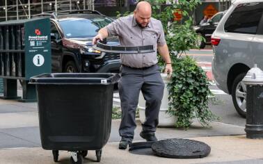 By midday, the sculpture was removed by a maintenance worker for SL Green Realty Corp., the property owner. (Image: Reuters) 
