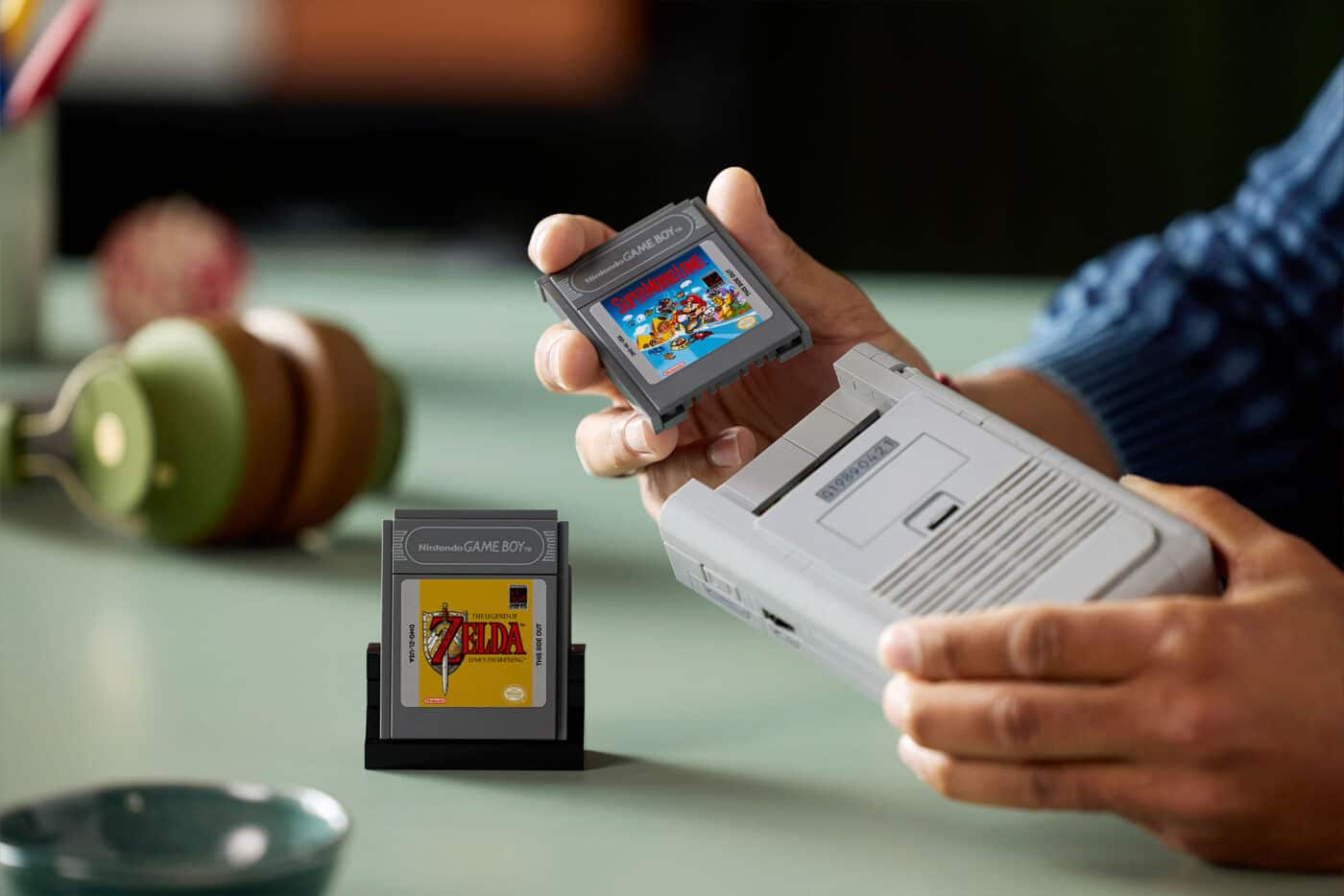 Built for fans The LEGO Game Boy set is aimed at adult collectors and fans of retro gaming. It includes a display stand and needs to be assembled through 421 different pieces, the instructions for which are available through both a printed booklet and the LEGO Builder app. Fans can also swap in lenticular screen inserts to display scenes from Super Mario Land and The Legend of Zelda: Link’s Awakening, which are also bundled with this device. Built for fans The LEGO Game Boy set is aimed at adult collectors and fans of retro gaming. It includes a display stand and needs to be assembled through 421 different pieces, the instructions for which are available through both a printed booklet and the LEGO Builder app. Fans can also swap in lenticular screen inserts to display scenes from Super Mario Land and The Legend of Zelda: Link’s Awakening, which are also bundled with this device.