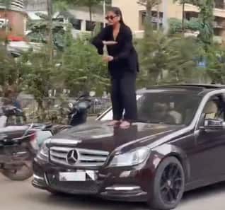 Navi Mumbai YouTuber booked for ‘Aura Farming’ dance stunt on Merc - her boyfriend drove without license