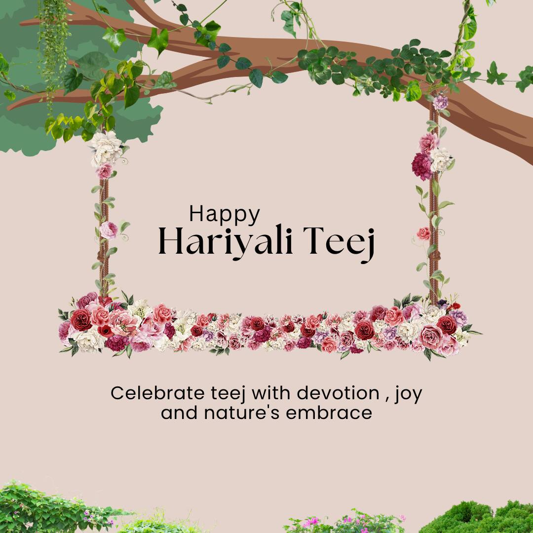 Happy Hariyali Teej 2025 Image (Canva)