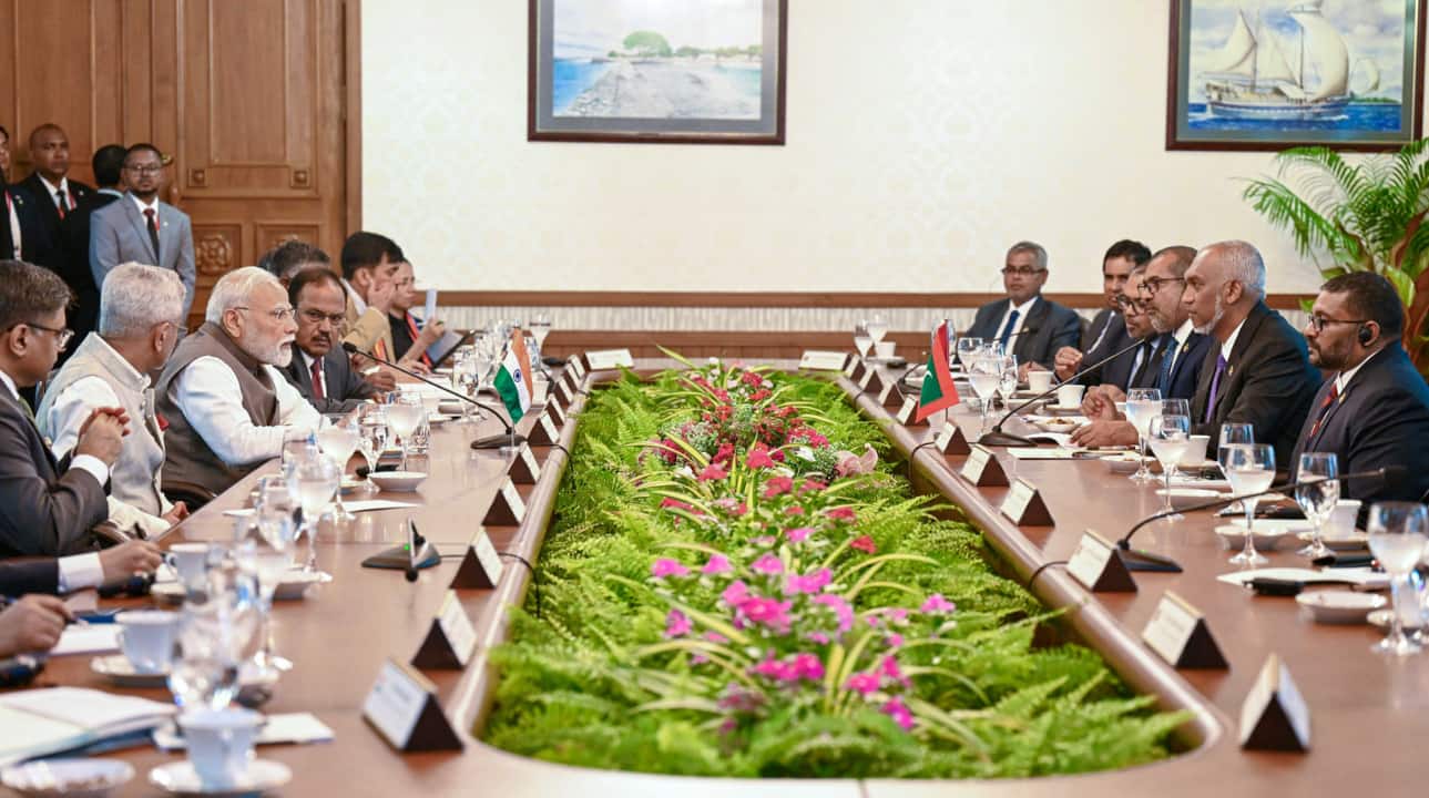 Prime Minister Narendra Modi said that Maldives is at the core of India's ‘Neighbourhood First’ and Mahasagar vision. &quot;Our discussion covered several sectors, notably commercial and cultural linkages. We both agree that the India-Maldives friendship will always be bright and clear,&quot; PM Modi wrote. &quot;India is honoured to work closely with the Maldives in areas such as housing, connectivity, infrastructure, defence, digital technology and more. Climate change and renewable energy are also two vital pillars of our bilateral cooperation,&quot; he further wrote. (Image: X/@narendramodi)