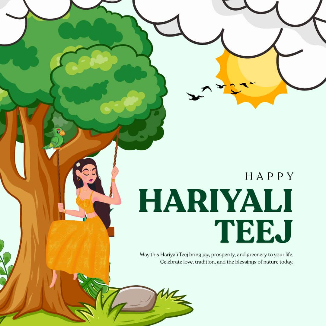 Happy Hariyali Teej 2025 Image (canva)