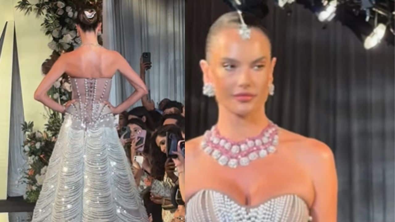 Brazilian supermodel Alessandra Ambrosio turns showstopper for Manish Malhotra at India Couture Week 2025