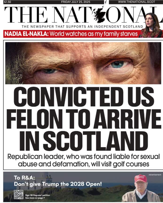 'Convicted US felon': Trump’s Scotland visit sarks media storm