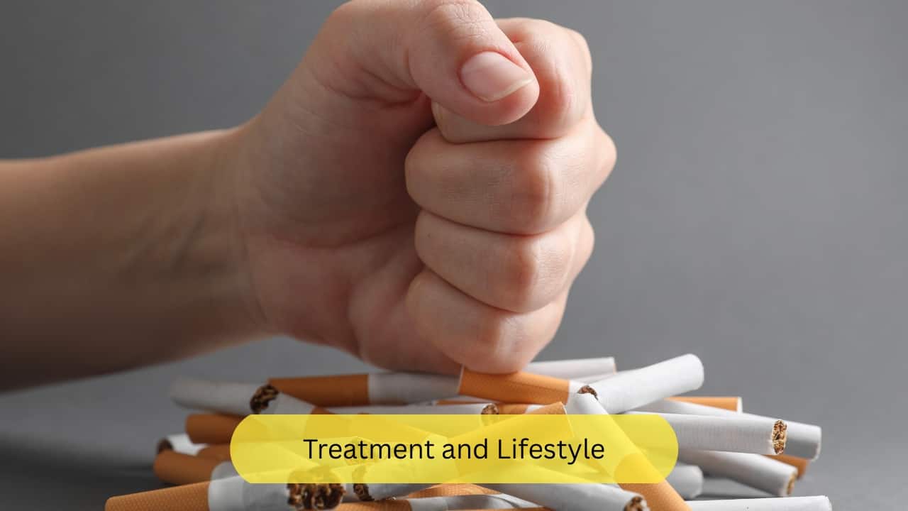 Treatment and Lifestyle The treatment for osteoporosis is mainly aimed at reducing the risk of fractures. Lifestyle changes must be made to manage this condition, like consuming enough amount of calcium through food (or supplements if prescribed). Smoking must be stopped and one may be encouraged to use gums, nicotine patches and therapy to help quit smoking. (Image: Canva)
