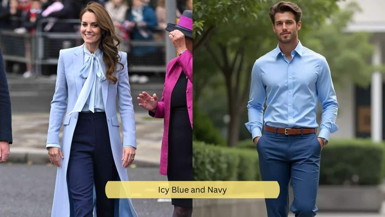 Icy Blue and Navy Who could have aced this look better than Kate Middleton?! This colour combination is light, elegant, and refreshing. Icy blue softens the depth of navy, creating a balanced look that works well for both men and women. It’s an all-season combo that’s easy to find and style.(Image : Canva) Icy Blue and Navy Who could have aced this look better than Kate Middleton?! This colour combination is light, elegant, and refreshing. Icy blue softens the depth of navy, creating a balanced look that works well for both men and women. It’s an all-season combo that’s easy to find and style.(Image : Canva)