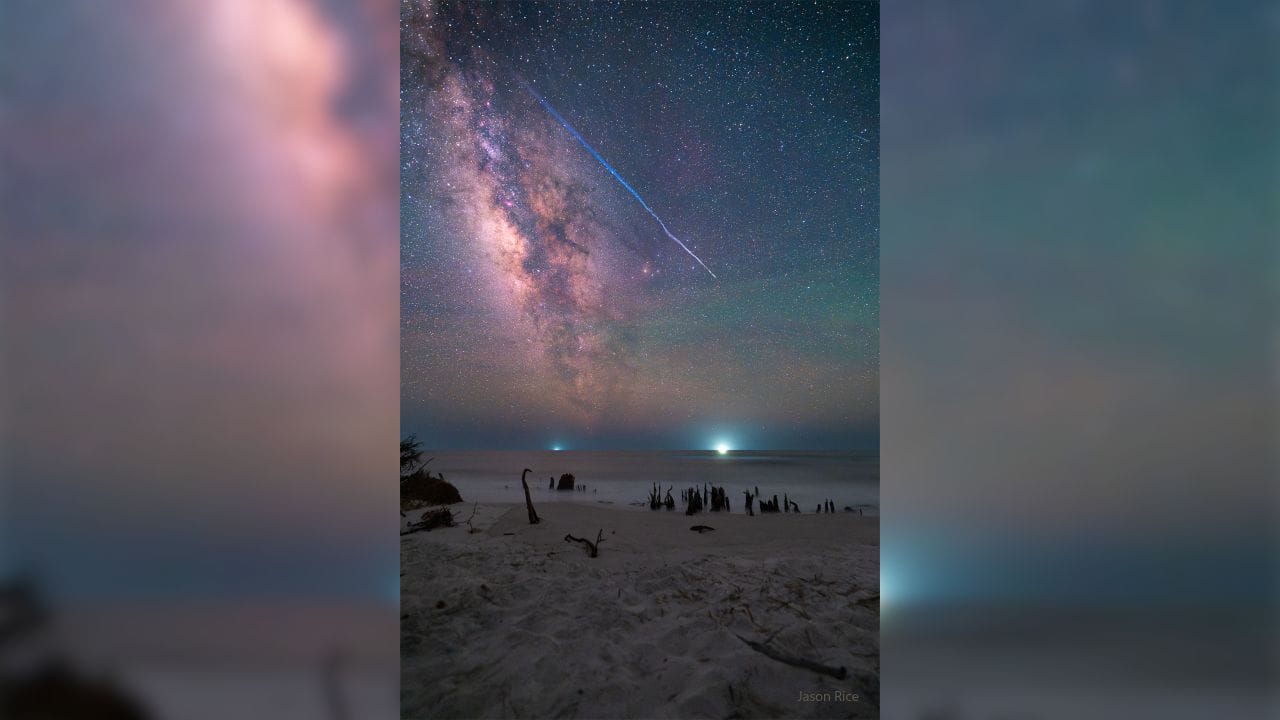 Fireball over Cape San Blas: A fireball is a rare, dazzling meteor brighter than Venus, often leaving a smoky trail as it burns through Earth’s atmosphere, like this one spotted in Florida last week. (Image: NASA)