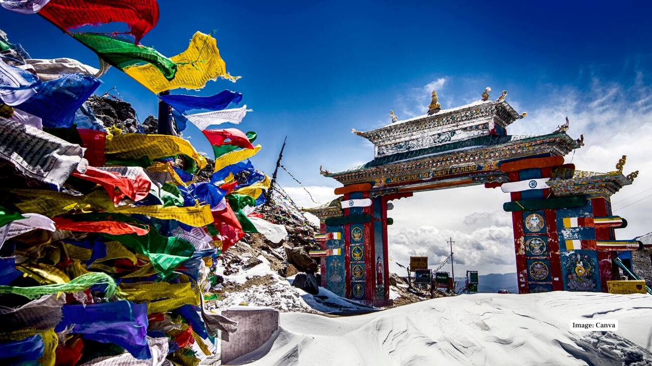 7. Tawang, Arunachal Pradesh An offbeat choice for the curious traveller, Tawang is not just a destination but an experience. Mist-covered mountains, Buddhist chants, and winding roads set the tone for a remote retreat. What to explore: Tawang Monastery, Sela Pass, Bum La Pass, and the War Memorial. Best departure cities: Guwahati, Tezpur. (Image: Canva)