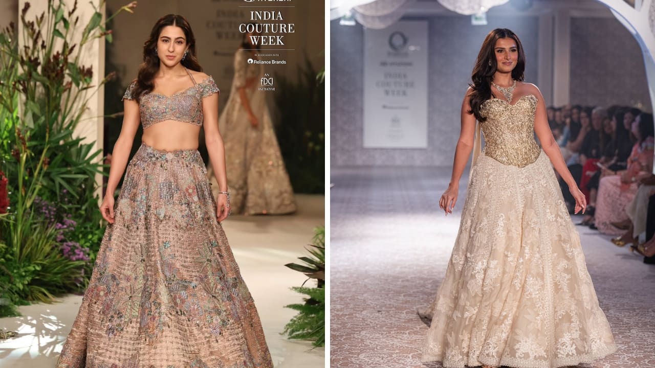 India Couture Week 2025: Sara Ali Khan and Tara Sutaria's bold take on classic lehenga looks
