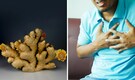 Can sitting on the ground and chewing ginger help with a sudden heart attack?