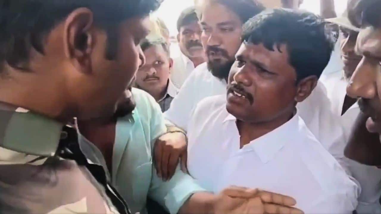 Andhra minister’s brother caught on cam slapping police constable in public | Watch