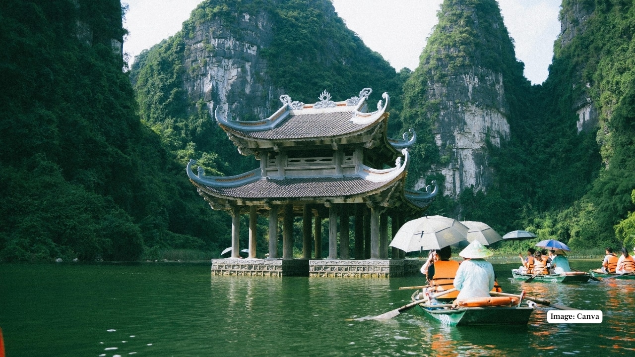 4. Vietnam – For the Culture-Seekers and Nature-Lovers (5.31%) With 5.31% of Indian group travel bookings, Vietnam is gaining popularity for its cultural richness and scenic beauty. Cruise in Halong Bay, explore Hanoi’s street food, or trek the green rice terraces of Sapa. Vietnam offers a rich mix of affordability, authenticity, and adventure that appeals to culturally curious friend groups. (Image: Canva)