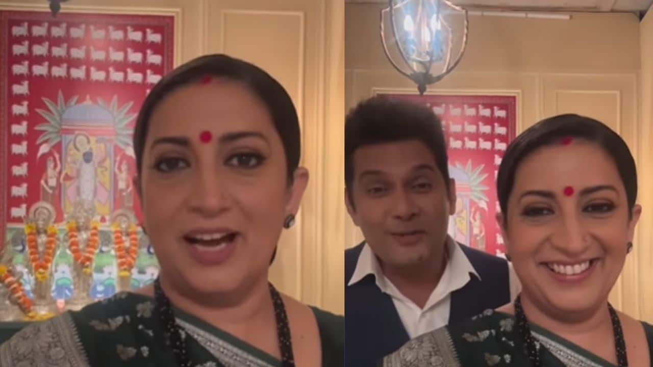Smriti Irani wishes Amar Upadhyay as he celebrates 49th birthday on Kyunki Saas Bhi Kabhi Bahu Thi 2 sets