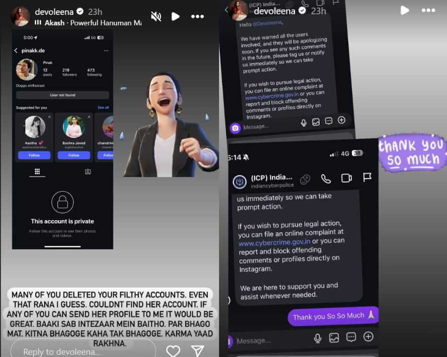 Devoleena Bhattacharjee shares screenshot of the trolls