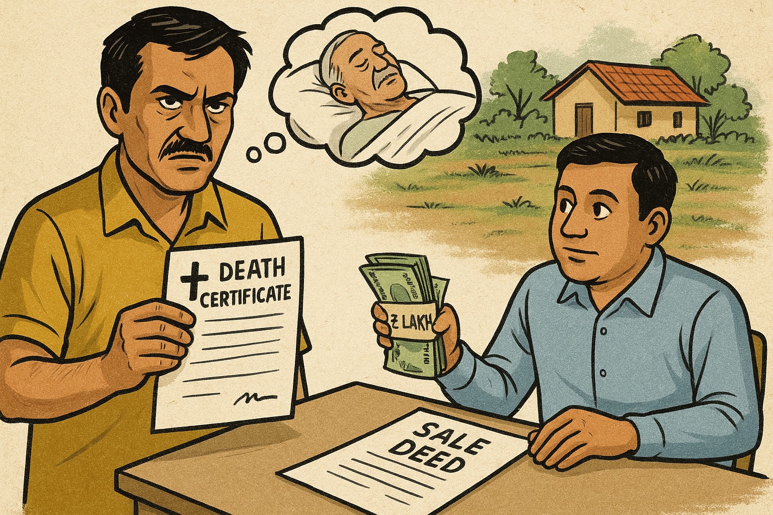 Bihar man declares father dead to sell ancestral land for Rs 2 lakh