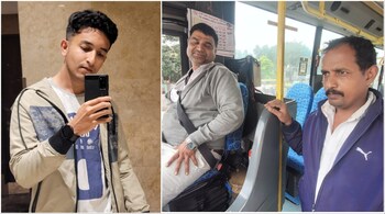 Syed Nouman and (left) the BMTC staff who helped him out. (Image credit: Syed Nouman, Moneycontrol)