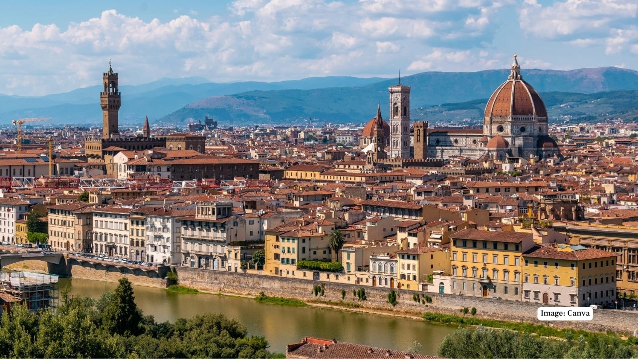 7. Piazzale Michelangelo, Florence, Italy Offering sweeping views of Florence’s historic skyline, this hilltop spot is perfect for watching the sun set behind the Duomo and the rolling Tuscan hills. (Image: Canva)