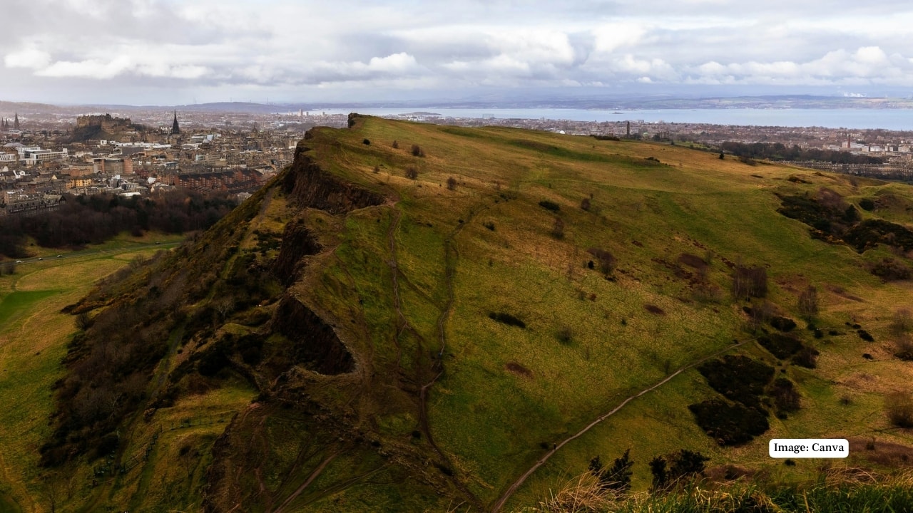10. Arthur’s Seat, Edinburgh, Scotland A short hike up this ancient volcano rewards visitors with panoramic city views and striking sunsets that light up Edinburgh’s historic skyline. (Image: Canva)