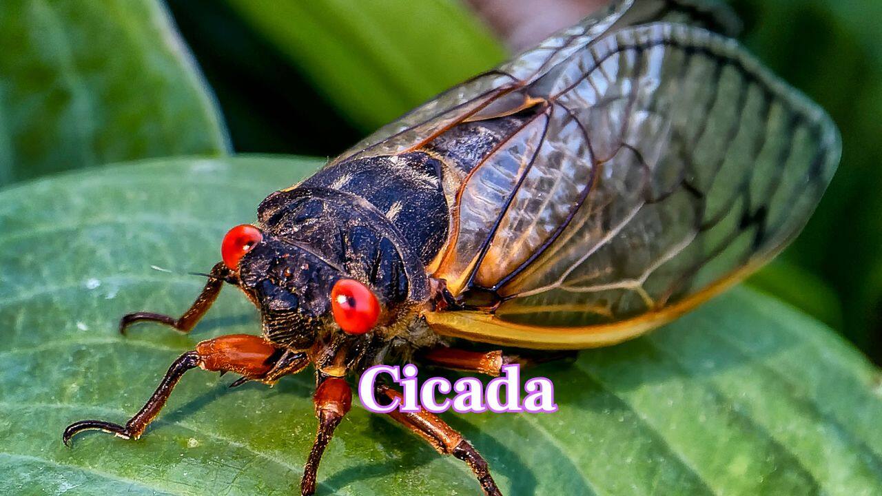 Cicada: The loudest insect around, cicadas reach 120 decibels — that's being beside a chainsaw on a summer day. (Image: Canva)