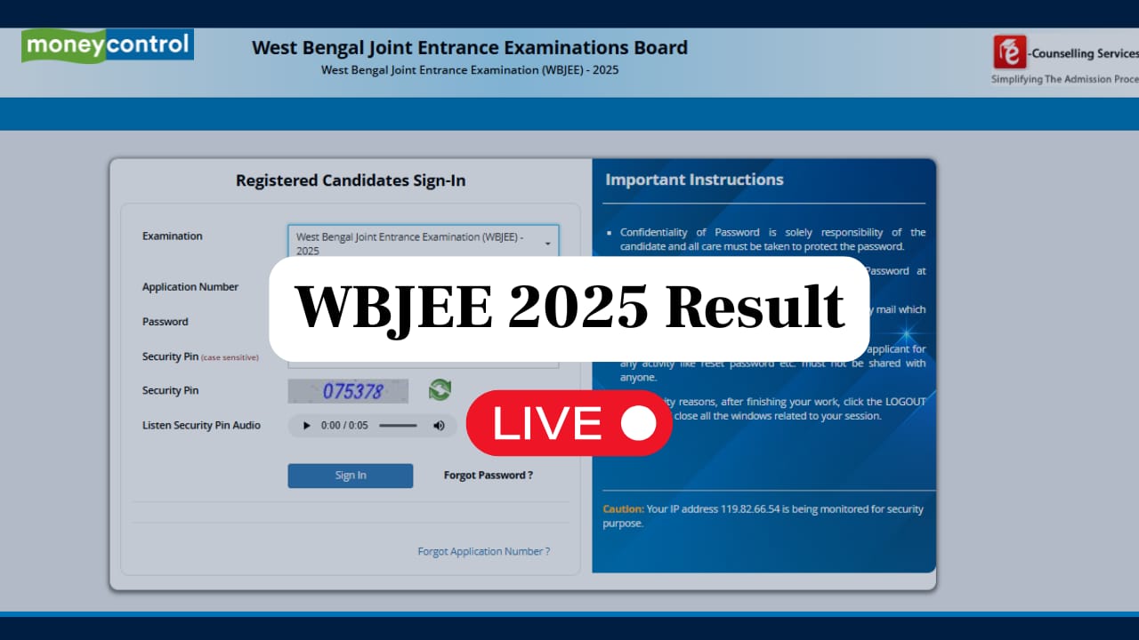WBJEE 2025 Result OUT @ wbjeeb.nic.in today; link here