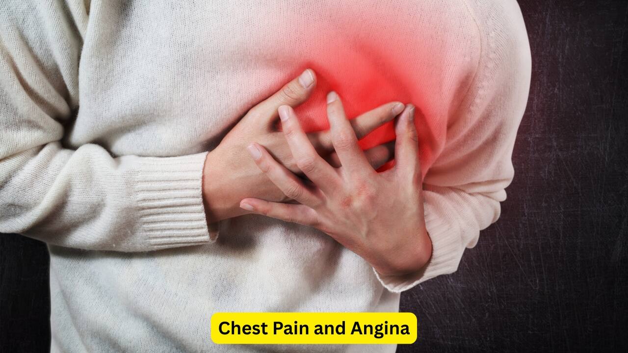 Chest Pain and Angina Not only dyspnea, a person who has aortic stenosis may also experience chest pain after exercising. The mismatch in the oxygen demands of the body and the reduced supply by the heart can lead to angina (chest pain). A co-existing disease of the arteries of the heart can also cause this.(Image: Canva)