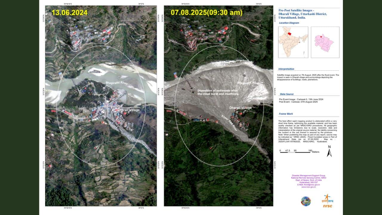 Kheer Ganga's fury: Satellite images point to moraine breach behind Uttarkashi's Dharali disaster