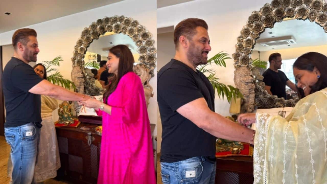 Salman Khan celebrates Raksha Bandhan with family in intimate gathering at sister Alvira Agnihotri's home, watch 