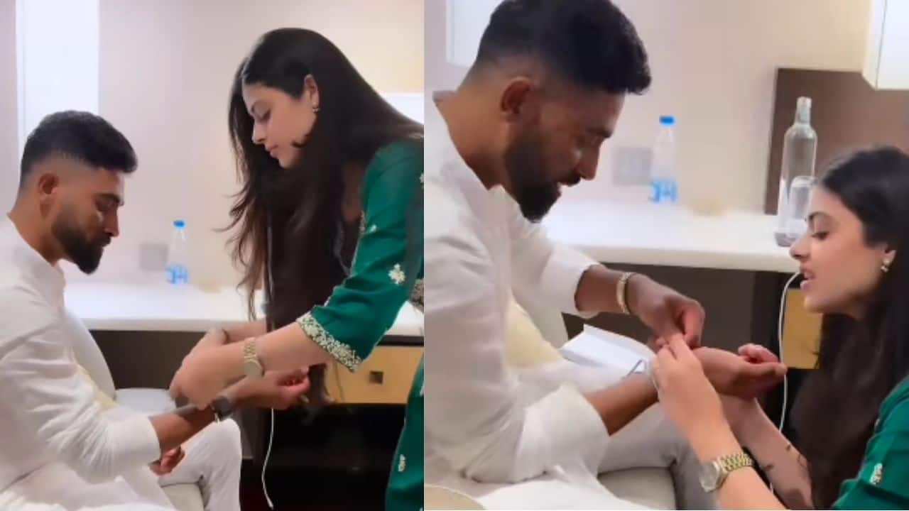 Asha Bhosle’s granddaughter Zanai Bhosle ties Rakhi to Mohammed Siraj, ends dating speculation