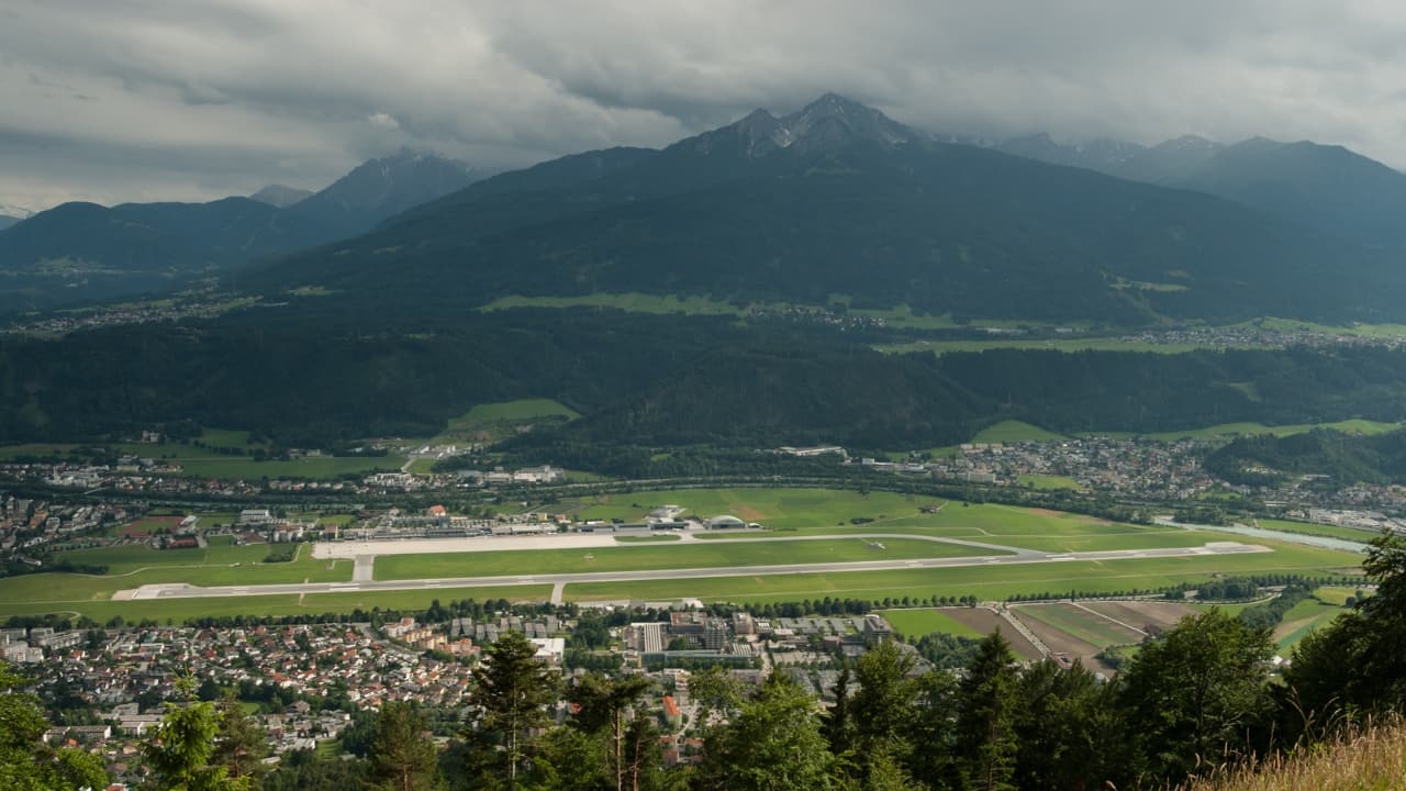 7. Innsbruck Airport, Austria Nestled in the Alps, Innsbruck’s runway is surrounded by snow-covered peaks and charming alpine villages. The challenging approach is as scenic as it is thrilling. (Image: Wikimedia)