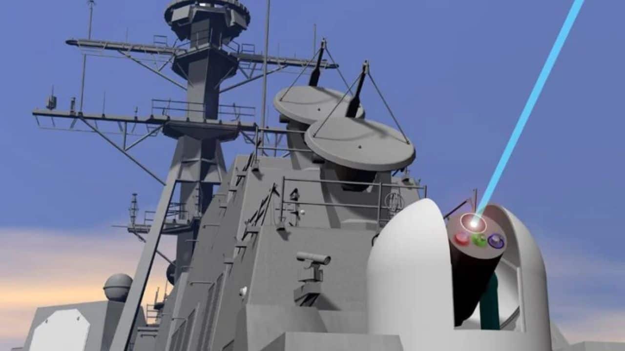 Microwave Anti-Drone Guns:  US and UK militaries test high-power microwave beams that fry drone electronics, knocking out swarms without firing a single bullet.(Image: US Navy)