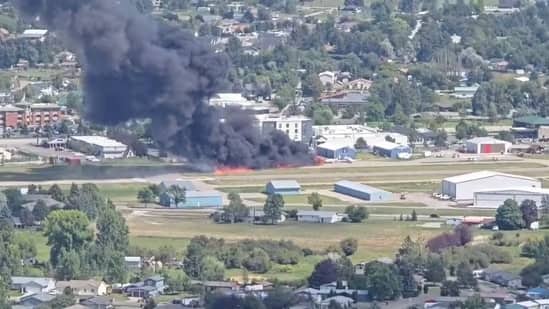 Montana airport crash: Small plane hits parked aircraft, sparks massive fire | Video