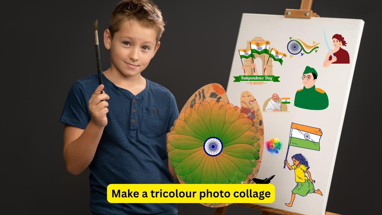 Make a tricolour photo collage Collect photos, magazine cutouts, even bits of coloured paper. Let the kids piece together India’s journey in a big, vibrant collage. It’s teamwork with a story, and it can brighten up any wall.(Image: Canva)