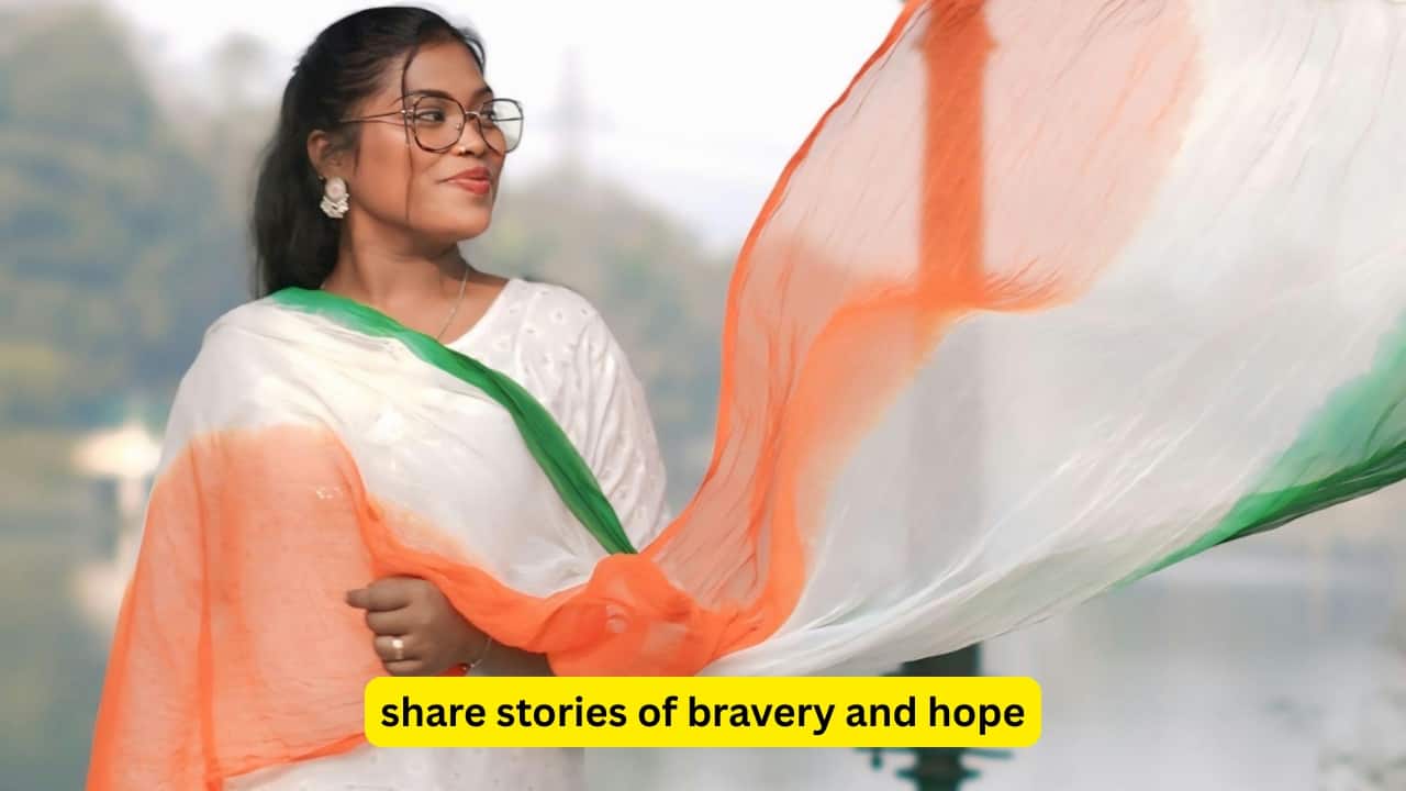 share stories of bravery and hope Sharing tales from the freedom struggle, of courage, loss, and dreams, helps kids feel the heart behind history. Stories make the past real and meaningful.(Image: Canva) 