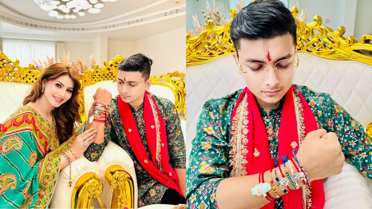 Urvashi Rautela tied a Labubu rakhi on her brother's wrist this Raksha Bandhan