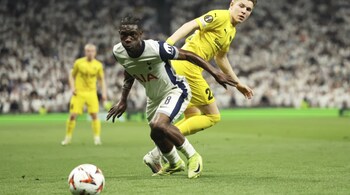 Tottenham midfielder Yves Bissouma will miss the UEFA Super Cup for turning up late too many times (AP Photo)