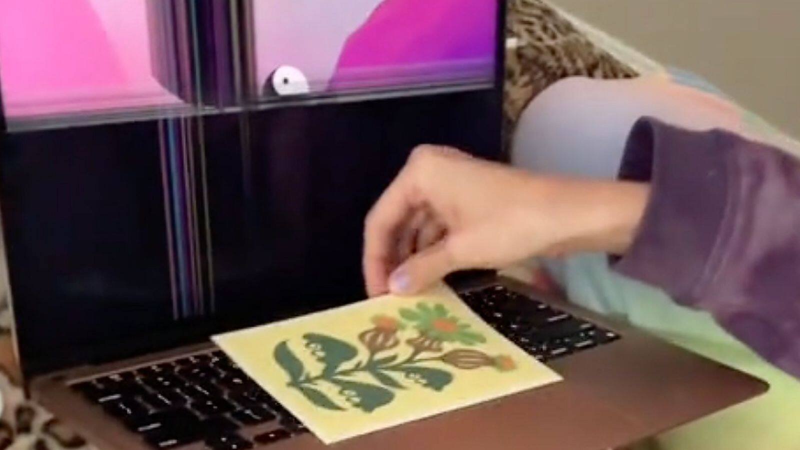 Apple MacBook screen destroyed after woman accidentally leaves card on keyboard, viral video sparks debate
