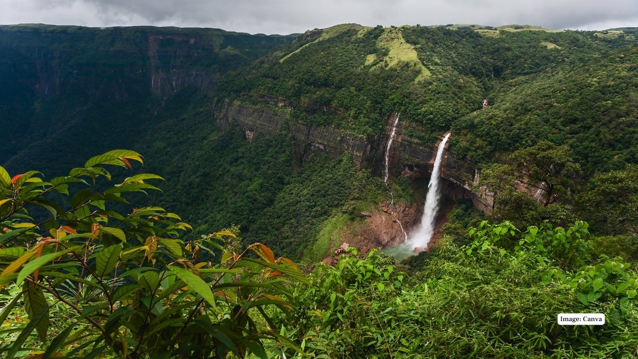 9. Cherrapunji, Meghalaya Living root bridges, record-breaking rains, and emerald valleys create an unmatched monsoon experience, perfect for adventure seekers and nature enthusiasts. (Image: Canva)