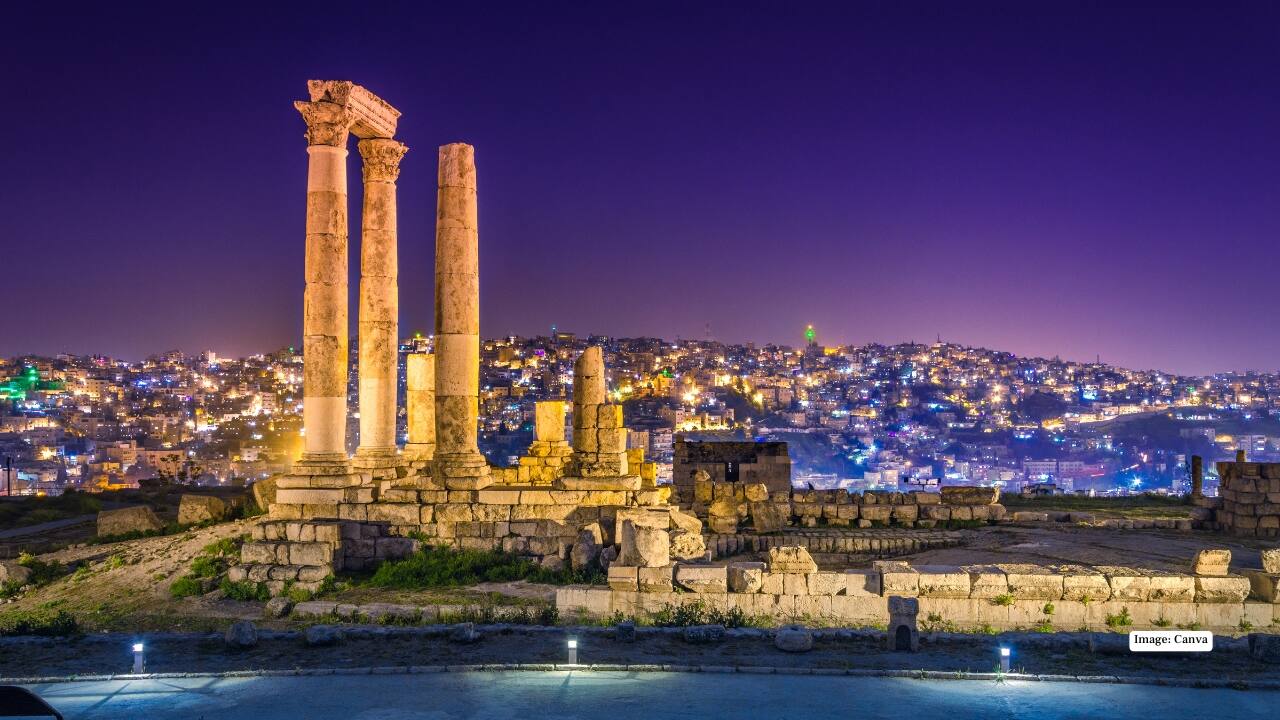 4. Amman – Where Past Meets Present Jordan’s capital pulses with energy, blending contemporary life with ancient heritage. Explore the Citadel and the Roman Theatre, then meander through bustling souks. A bite of mansaf, falafel, or freshly baked flatbread completes the sensory immersion into Jordanian culture. (Image: canva)