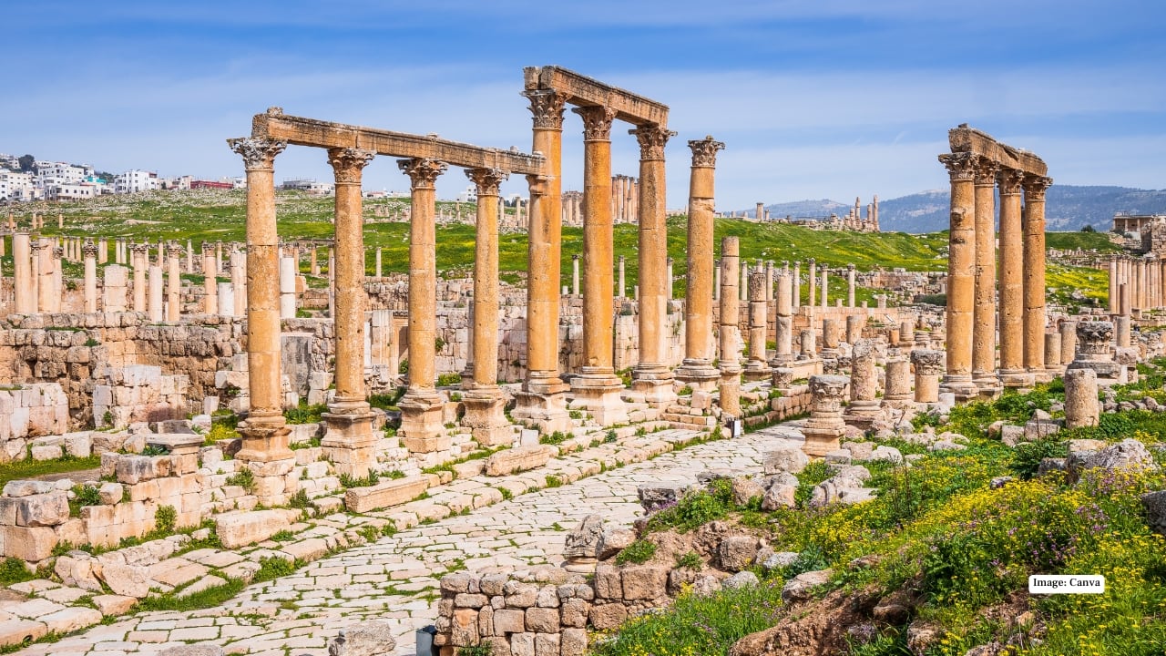 6. Jerash – Roman Grandeur Preserved Step back in time in Jerash, one of the most impeccably preserved Roman cities outside Italy. Wander colonnaded streets, marvel at ancient temples, and soak in the grandeur of amphitheatres that once hosted gladiatorial spectacles—a vivid journey into antiquity. (Image: canva)