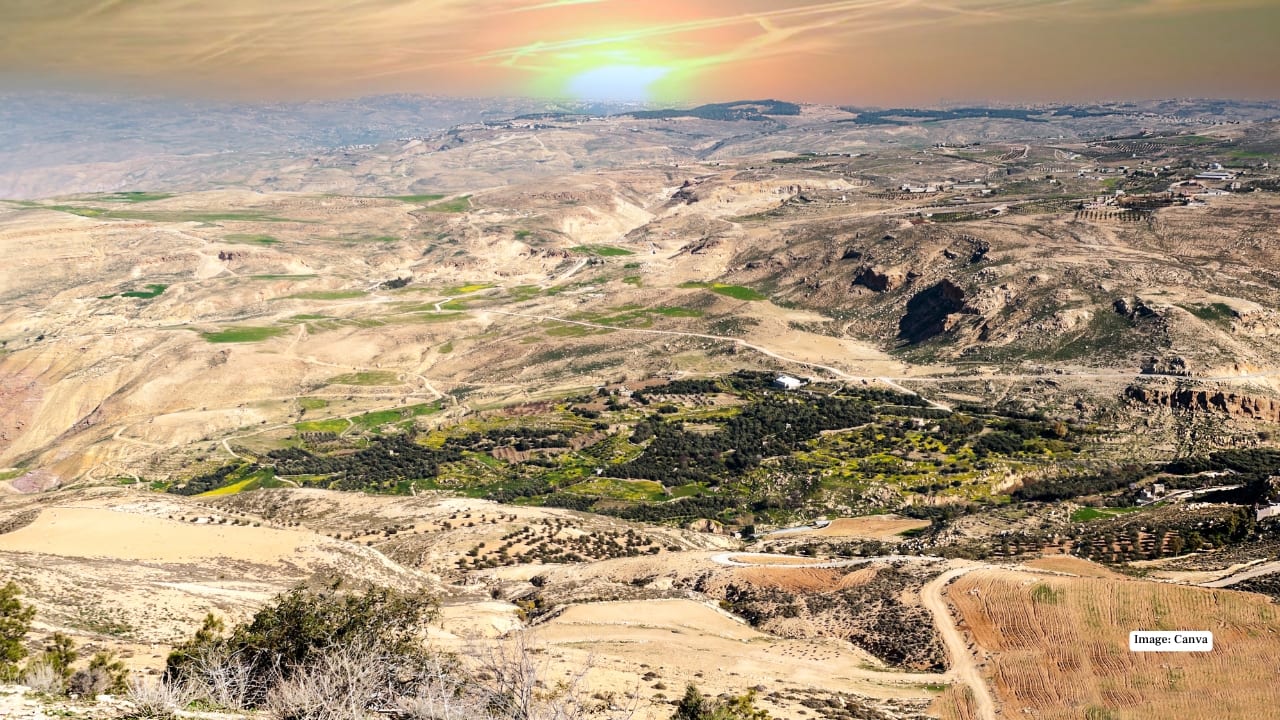 8. Mount Nebo – A Sacred Vista A short drive from Madaba, Mount Nebo offers panoramic views of the Jordan Valley and the Dead Sea. Believed to be the place where Moses glimpsed the Promised Land, it’s a serene spot for reflection and awe-inspiring photography. (Image: canva)