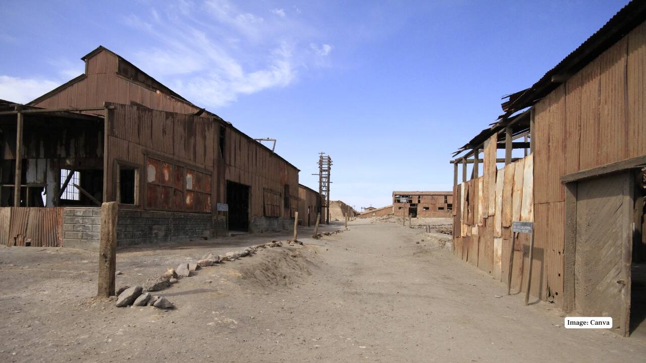 9. Humberstone, Chile A former nitrate mining town in the Atacama Desert, Humberstone is now a UNESCO World Heritage Site. Its rusting machinery and empty theatres offer a glimpse into Chile’s mining history. (Image: Canva) 9. Humberstone, Chile A former nitrate mining town in the Atacama Desert, Humberstone is now a UNESCO World Heritage Site. Its rusting machinery and empty theatres offer a glimpse into Chile’s mining history. (Image: Canva)