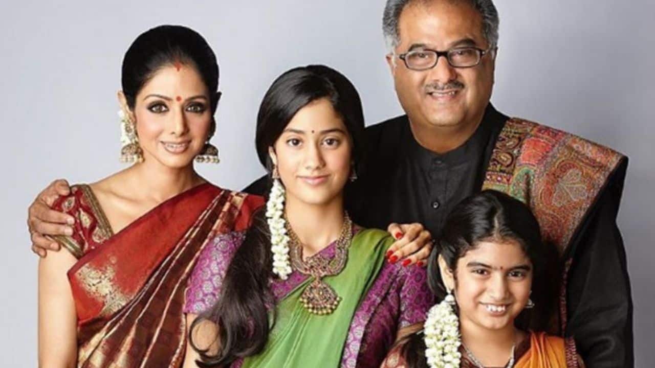 Golden harmony Sridevi sported a champagne-gold saree. Janhvi dazzles in a pastel green lehenga, fresh makeup giving her a youthful sheen. The combination of their outfits brings a harmonious contrast, dishing out a family fashion statement.