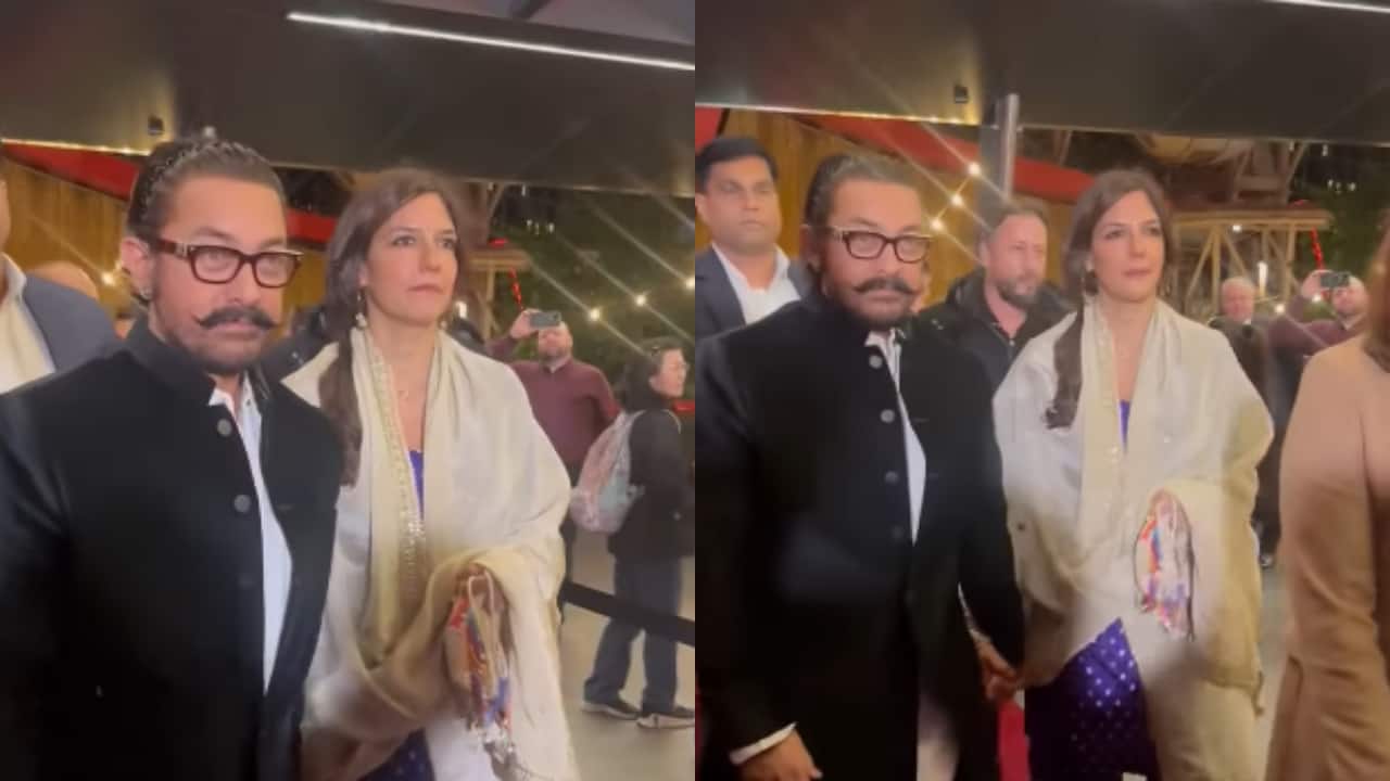 Aamir Khan and girlfriend Gauri Spratt make stylish entry at Indian Film Festival of Melbourne 2025